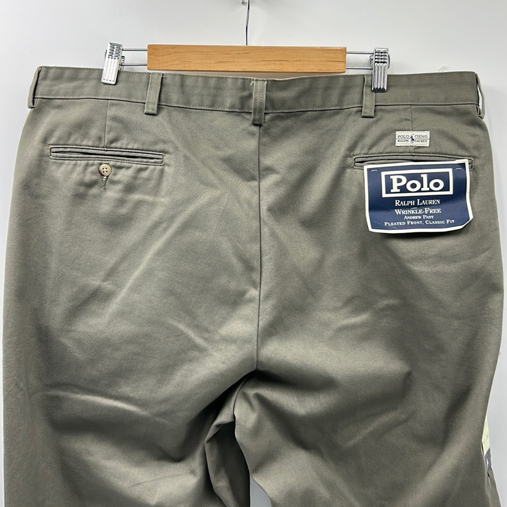 VINTAGE POLO RALPH LAUREN WRINKLE FREE ANDREW PANTS PLEATED FRONT CLASSIC FIT 42